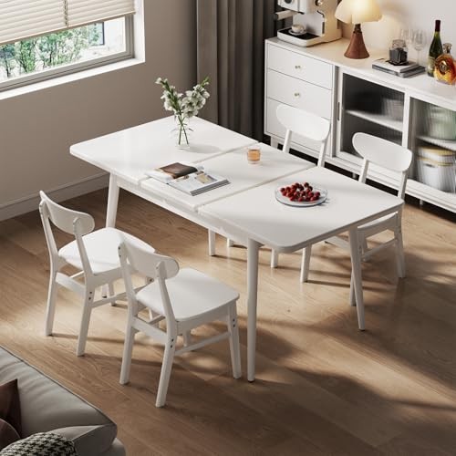 White solid wood extendable - wood,