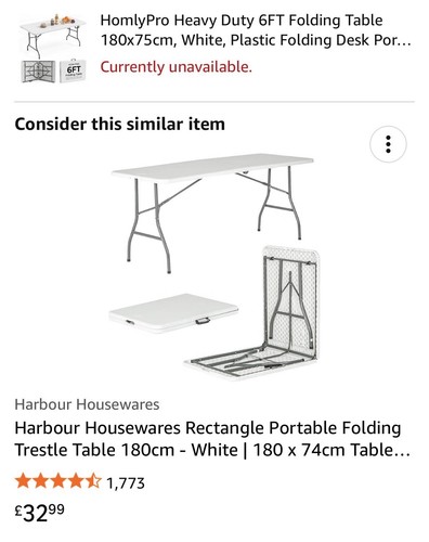 6ft folding table white top - folding,