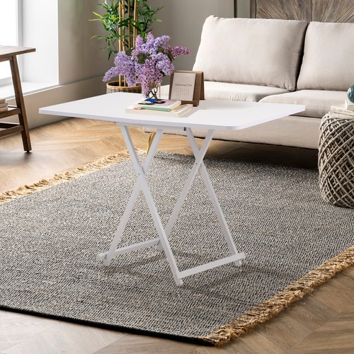 White foldable dining table - dining,